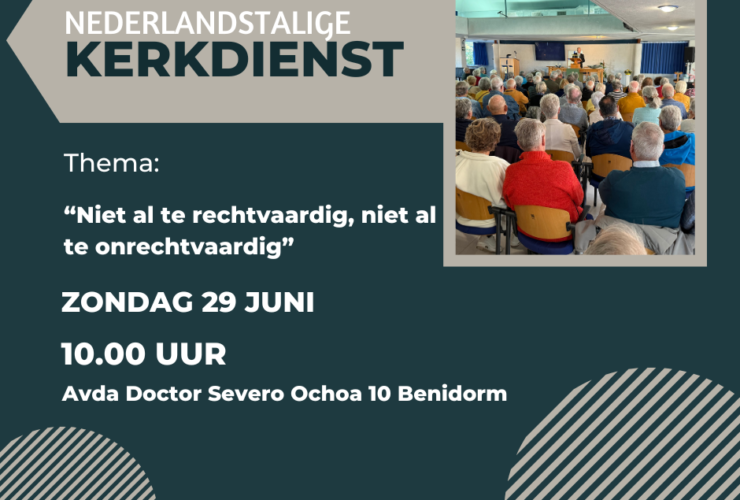 Zondag 29 juni 2025 Thema: Niet al te rechtvaardig, niet al te onrechtvaardig